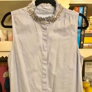J.Crew Button Up Embellished Top